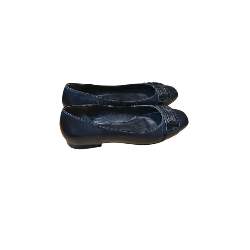 Cole Haan Black Leather Flats with Silver Buckle Size 7.5 - Picture 9 of 16
